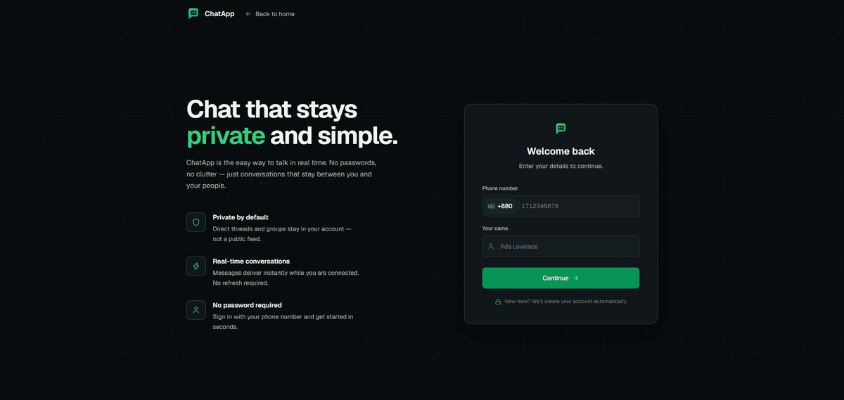 ChatApp screenshot 1